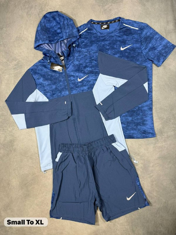 Nike Men's Dri-FIT Blue Camo 3-Piece Tracksuit Set AAA Quality Reps UK
