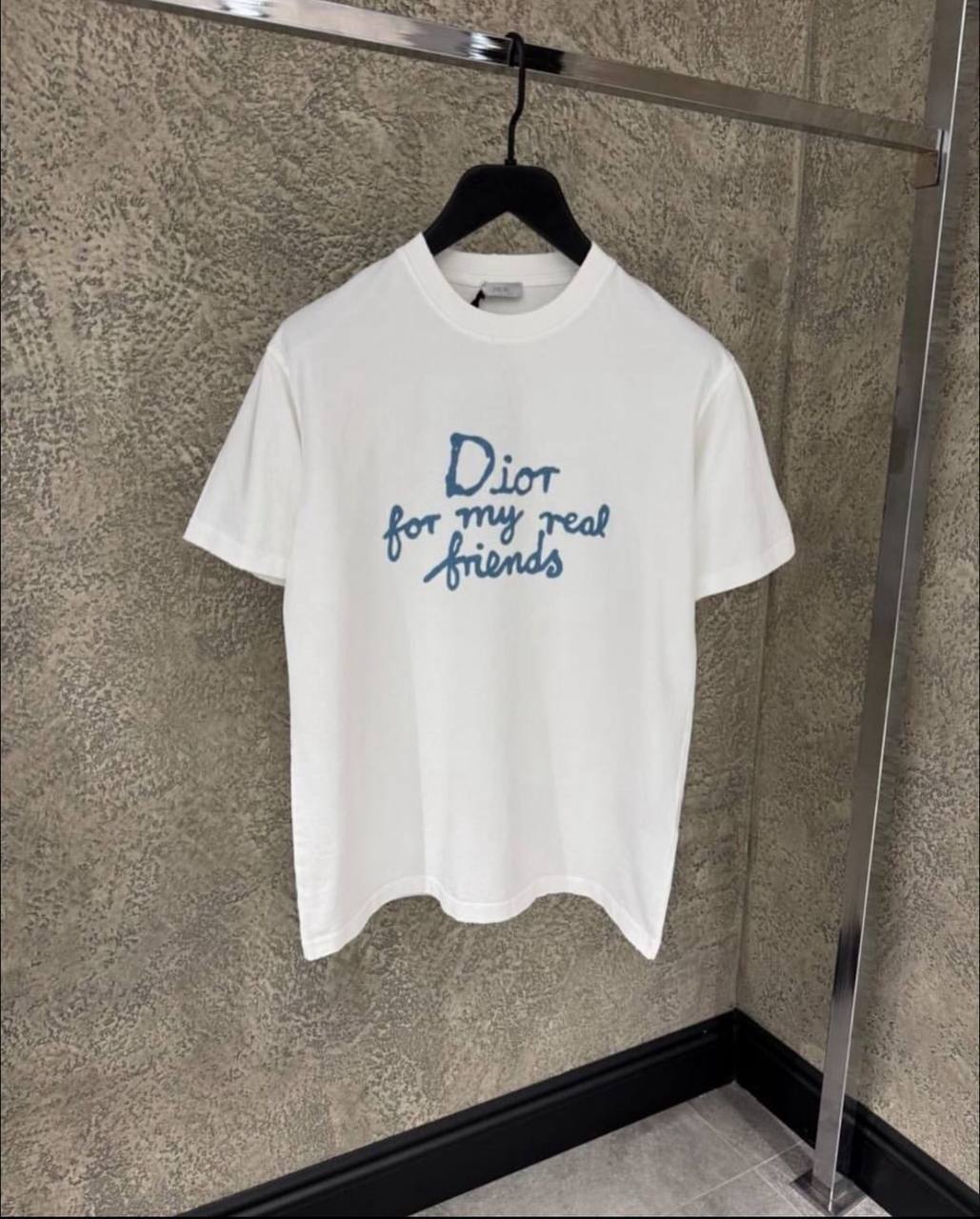 DIOR AND HYLTON NEL "Dior for my real friends" White Cotton Jersey T-Shirt AAA Quality Reps UK