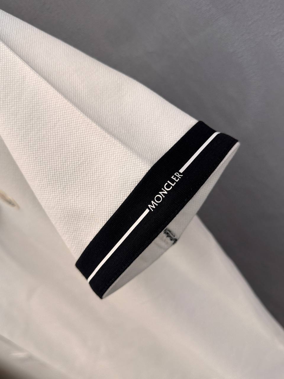 Moncler Contrast Tipped Cuff Cotton Piqué Polo Shirt AAA Quality Reps UK