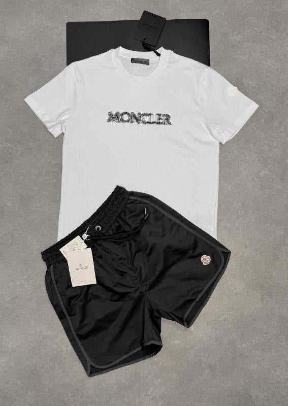 Moncler Men's Matching Luxury Summer Set – Graphic T-Shirt & Swim Shorts AAA Quality Reps UK