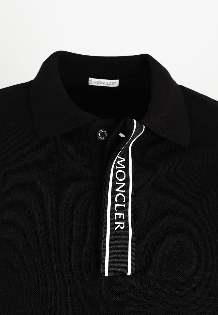 Moncler Men's Tricolor Placket Cotton Piqué Polo Shirt AAA Quality Reps UK