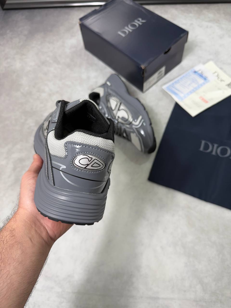 Dior B30 Grey Mesh and Technical Fabric Mens Trainers UK Reps AAA Quality