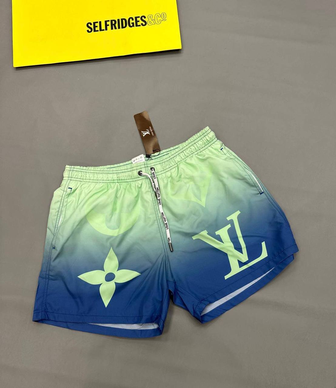 Louis Vuitton Lime Green Monogram Designer Shorts Men's UK Reps AAA Quality