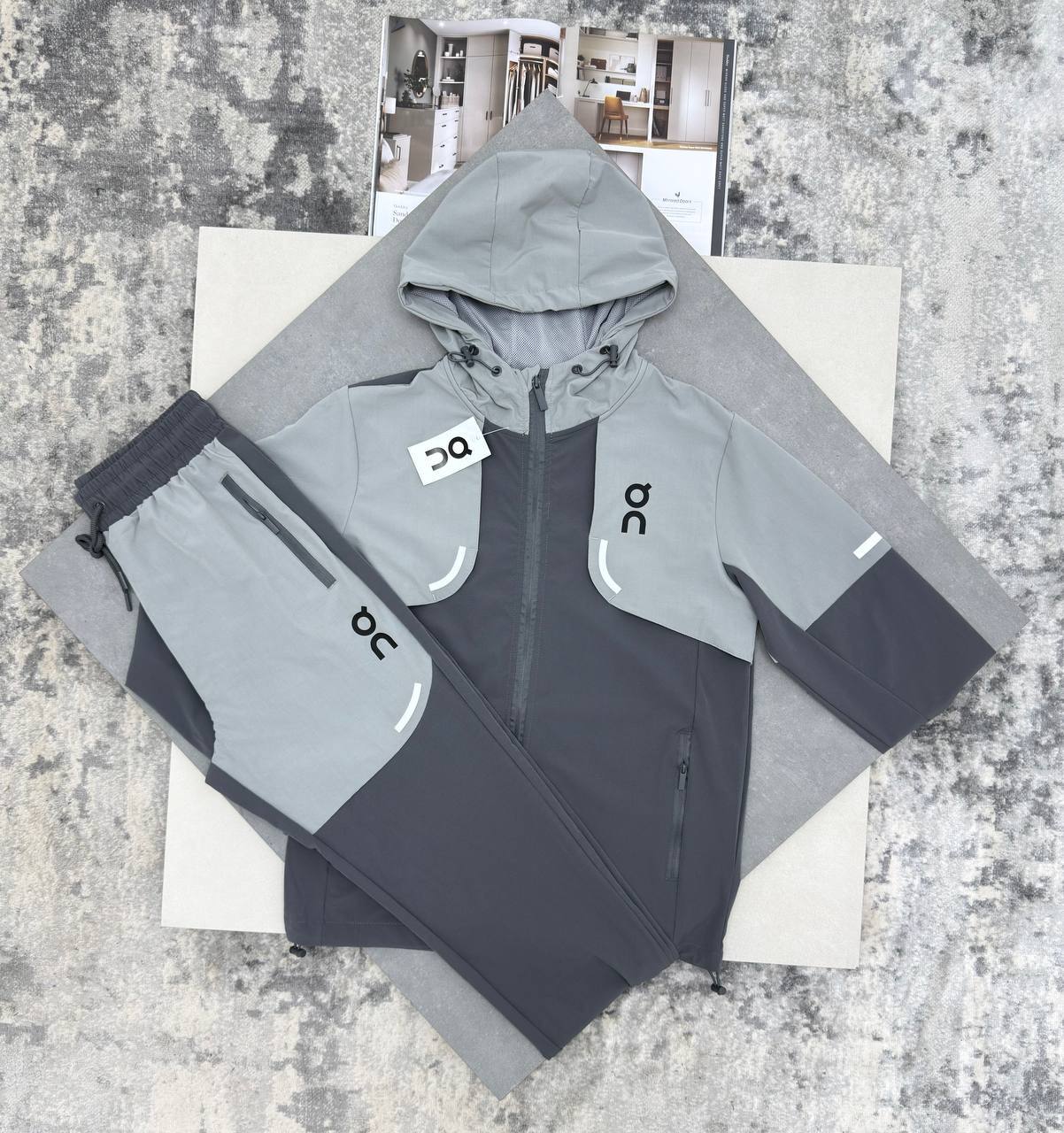 On Cloud Running Weather Tracksuits in Slate Gray & Charcoal Color Mens UK Reps AAA Quality
