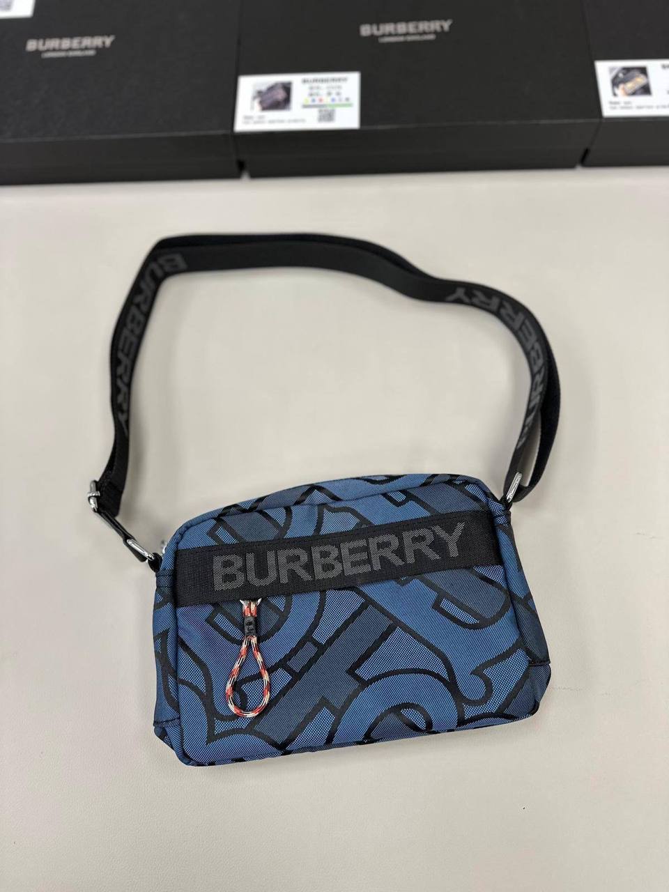 Burberry Paddy Crossbody Bag Logo Cobalt Blue TB Monogram Messenger UK Reps AAA Quality