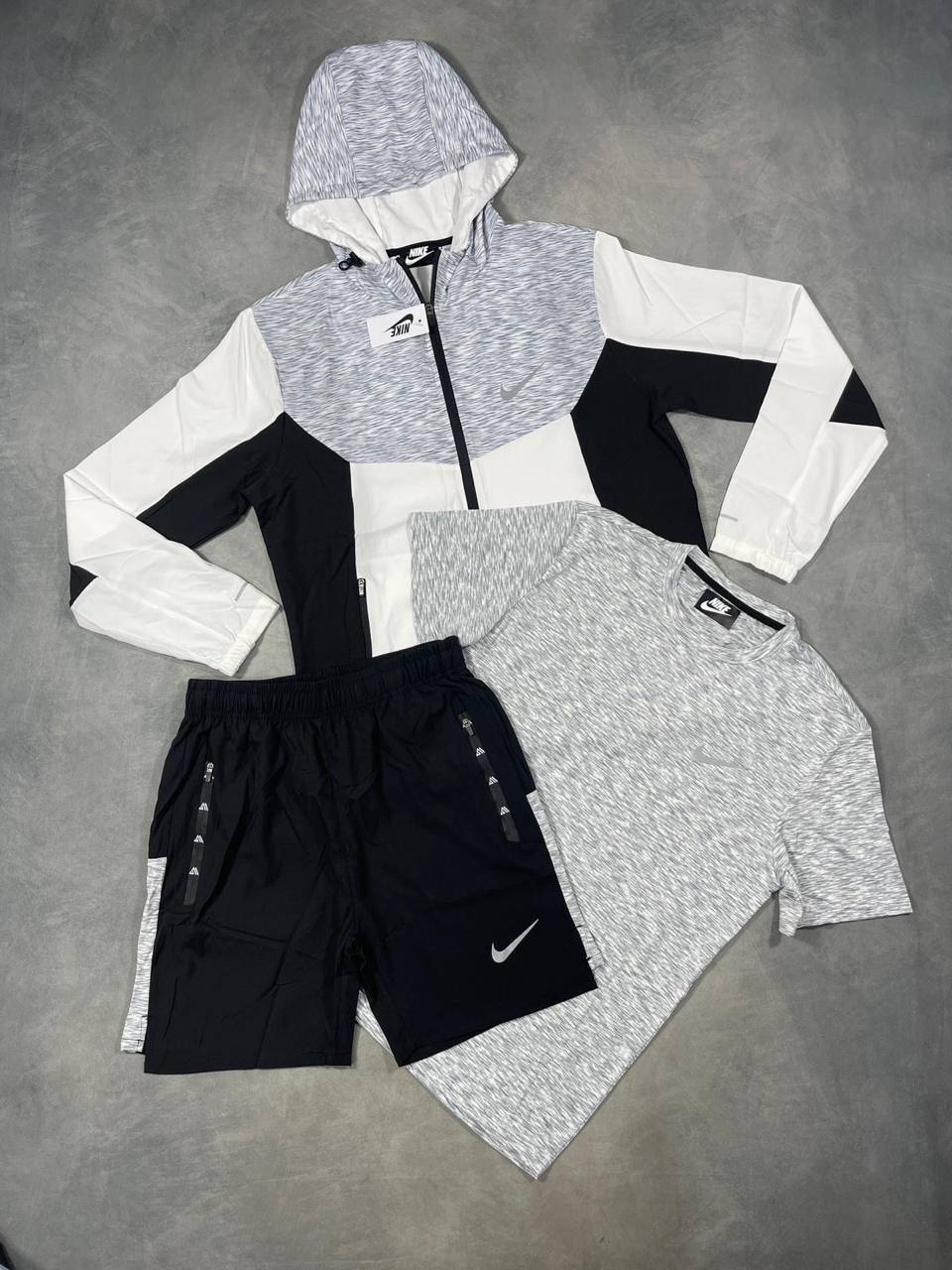 Nike 3 Piece UV Windrunner Gym Set Mens in Obsidian Black Color UK Reps AAA Quality