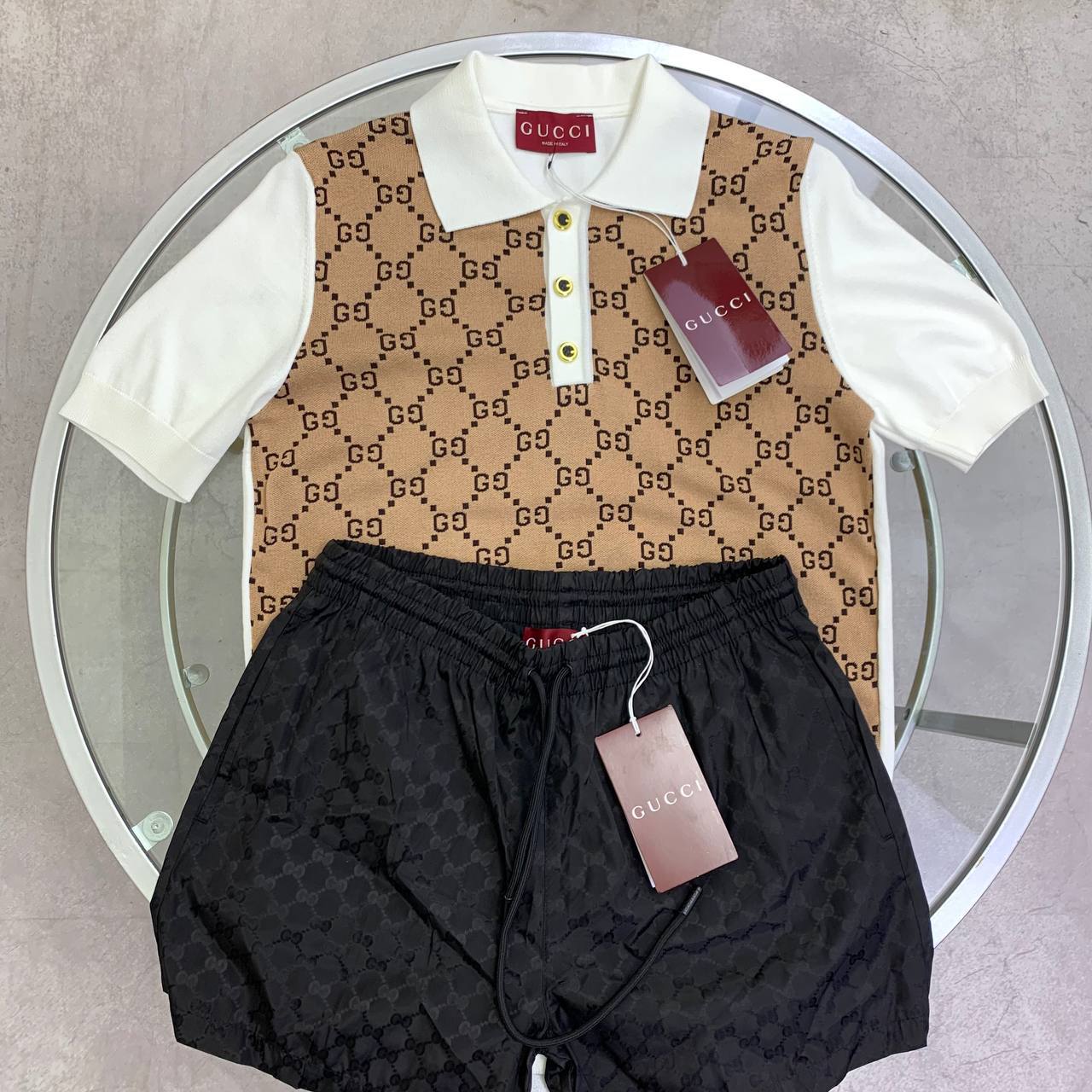 Gucci Men's Luxury Monogram Knit Outfit Set AAA Quality Reps UK