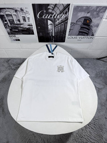 Amiri MA Logo Men's Luxury Embroidered Grey Cotton T-Shirt AAA Quality Reps UK