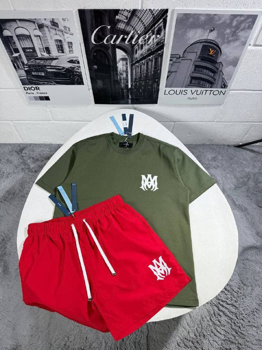 Amiri Men's Luxury MA Logo T-Shirt and Shorts Set AAA Quality Reps UK