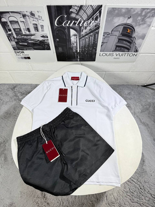 Gucci Men's Luxury Polo Shirt and Shorts Casual Set AAA Quality Reps UK