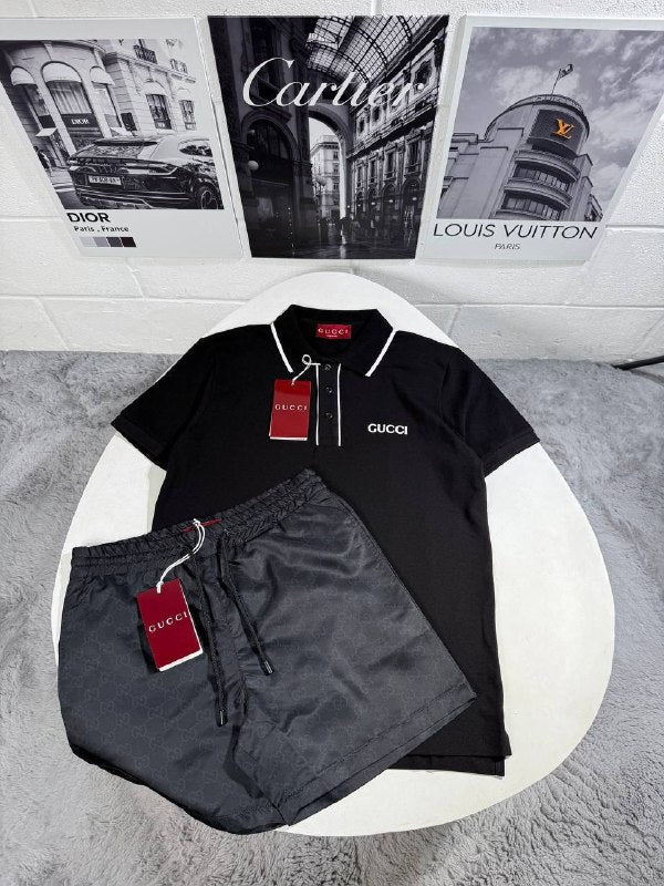 Gucci Men's Luxury Polo Shirt and Shorts Casual Set AAA Quality Reps UK