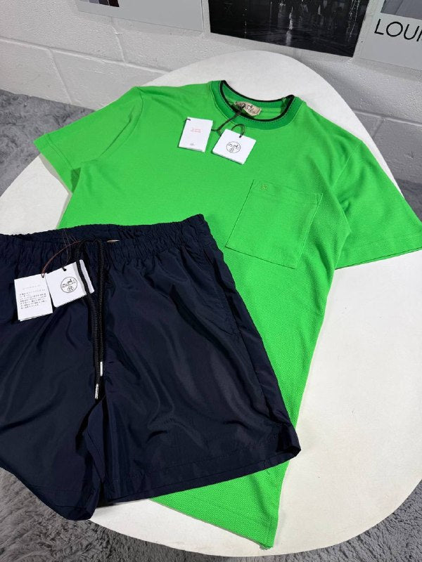 Hermès Men's Luxury T-Shirt and Shorts Summer Set AAA Quality Reps UK