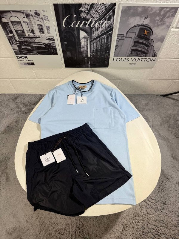 Hermès Men's Luxury T-Shirt and Shorts Summer Set AAA Quality Reps UK