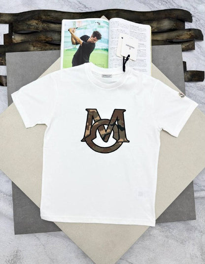 Moncler Men's Luxury Camouflage Logo Crewneck T-Shirt AAA Quality Reps UK