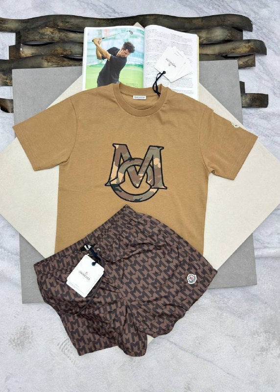 Moncler Men's Luxury Camouflage Logo T-Shirt and Shorts Set AAA Quality Reps UK