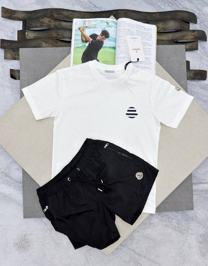 Moncler Men's Luxury T-Shirt and Swim Shorts Set AAA Quality Reps UK