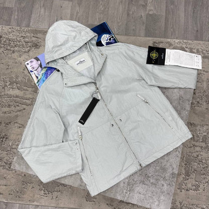 Stone Island Men's Luxury Crinkle Reps NY Hooded Windbreaker Jacket AAA Quality Reps UK