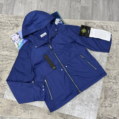 Stone Island Men's Luxury Crinkle Reps NY Hooded Windbreaker Jacket AAA Quality Reps UK