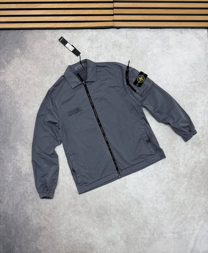 Stone Island Men's Compass Patch Zip-Up Overshirt Collection AAA Quality Reps UK
