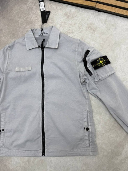 Stone Island Men's Compass Patch Zip-Up Overshirt Collection AAA Quality Reps UK
