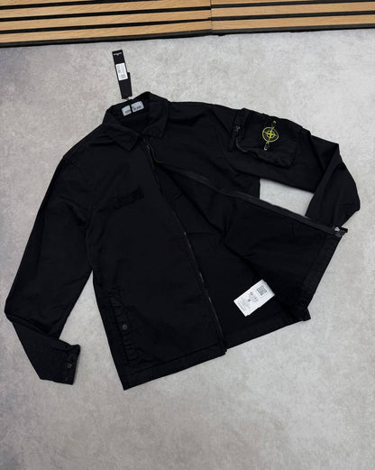 Stone Island Men's Compass Patch Zip-Up Overshirt Collection AAA Quality Reps UK