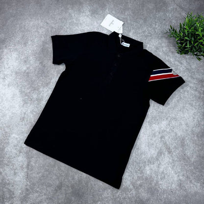 Moncler Tricolor-Trimmed Cotton Piqué Men's Polo Shirts AAA Quality Reps UK
