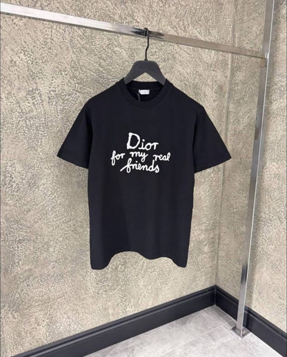 DIOR AND HYLTON NEL "Dior for my real friends" White Cotton Jersey T-Shirt AAA Quality Reps UK