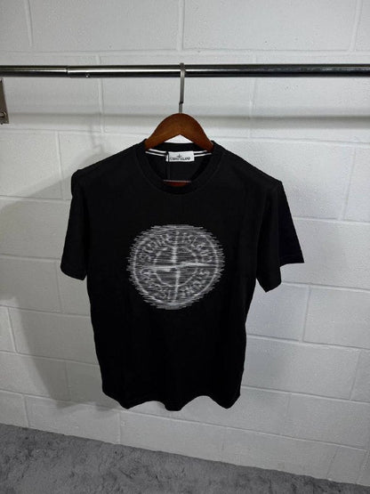 Stone Island Men's Summer Essentials Collection: "Optical Two" Distorted Compass T-Shirts & Nylon Metal Econyl Iridescent Shorts AAA Quality Reps UK