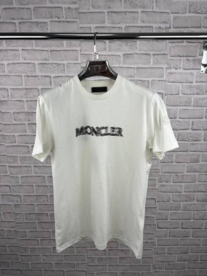 Moncler Blurred-Logo Cotton Jersey T-Shirt - Optical White AAA Quality Reps UK