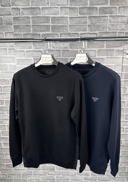 Prada Enamel Triangle Logo Technical Cotton Sweatshirt AAA Quality Reps UK