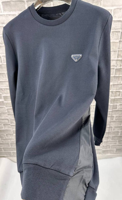Prada Enamel Triangle Logo Technical Cotton Sweatshirt AAA Quality Reps UK