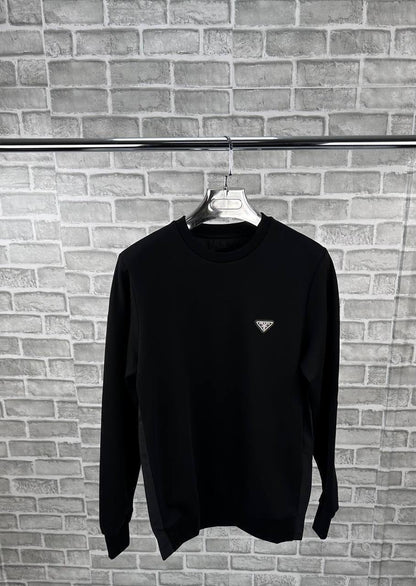 Prada Enamel Triangle Logo Technical Cotton Sweatshirt AAA Quality Reps UK