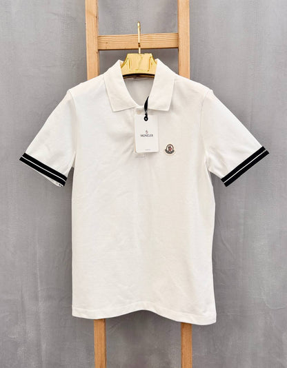 Moncler Contrast Tipped Cuff Cotton Piqué Polo Shirt  AAA Quality Reps UK