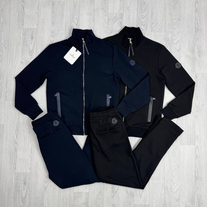 Moncler Tonal Rubber Logo Patch Full-Zip Tracksuit Set AAA Quality Reps UK