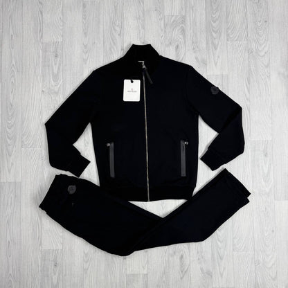 Moncler Tonal Rubber Logo Patch Full-Zip Tracksuit Set AAA Quality Reps UK