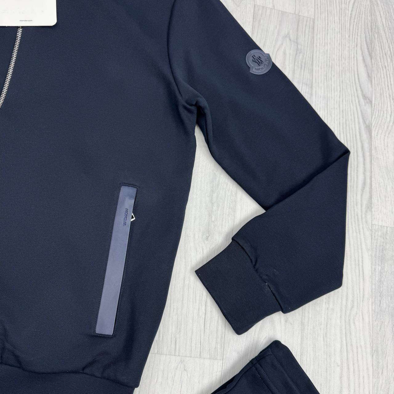 Moncler Tonal Rubber Logo Patch Full-Zip Tracksuit Set AAA Quality Reps UK