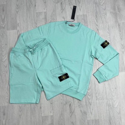 Stone Island Compass Patch Crewneck Sweatshirt and Cargo Shorts Set AAA Quality Reps UK