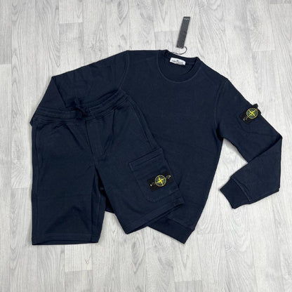 Stone Island Compass Patch Crewneck Sweatshirt and Cargo Shorts Set AAA Quality Reps UK