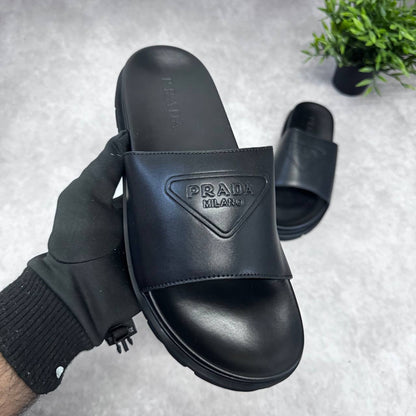 Prada Embossed Logo Sliders Mens UK Reps AAA Quality
