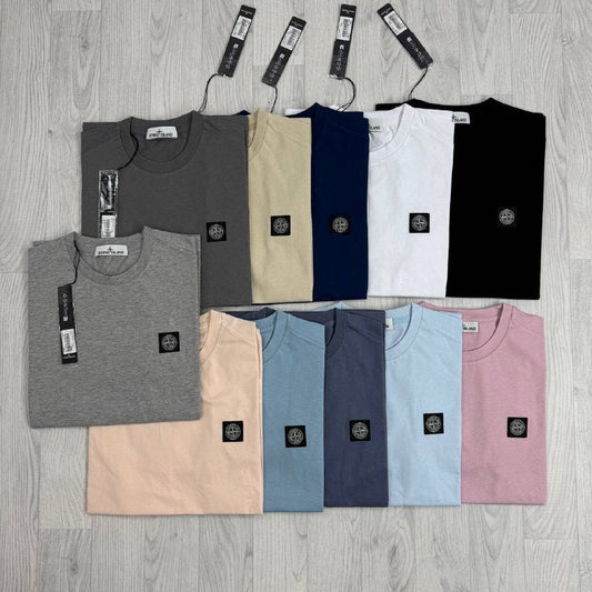 Stone Island Men’s Garment-Dyed Compass Patch T-Shirt Set  AAA Quality Reps UK