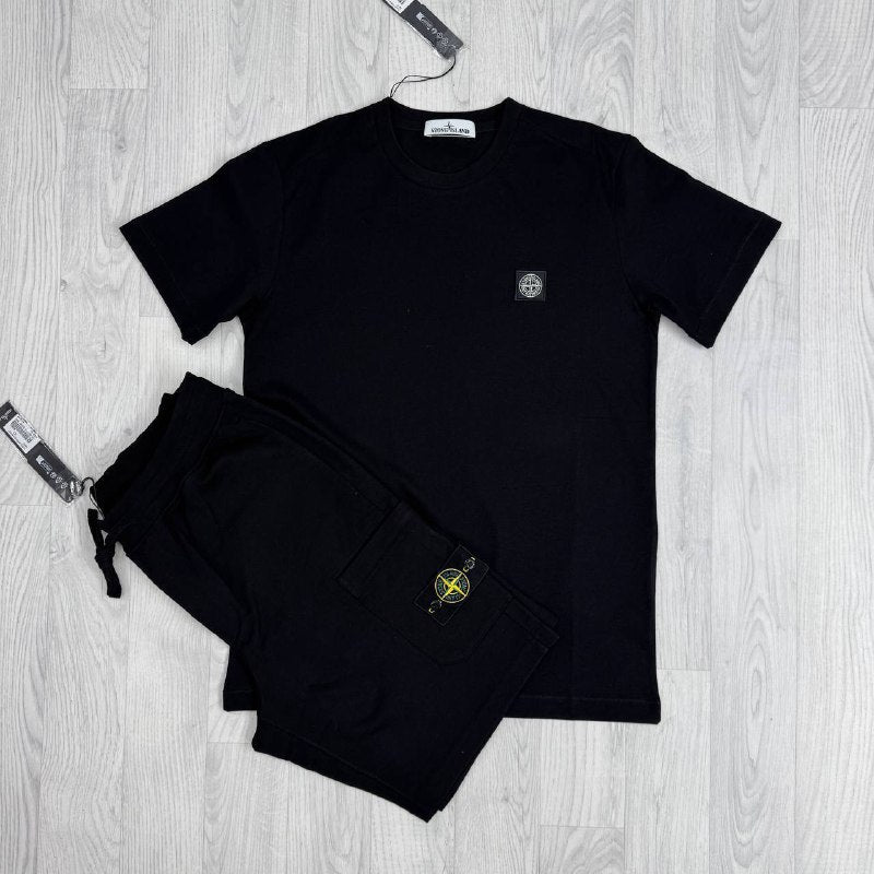 Stone Island Men’s Luxury Loungewear Set Cotton T-Shirt & Cargo Shorts AAA Quality Reps UK