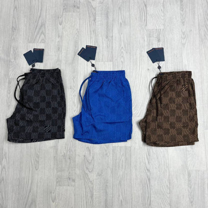 Louis Vuitton Men's Damier Pattern Premium Summer Swim Shorts AAA Quality Reps UK
