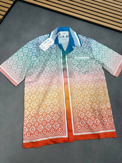 Casablanca Men's 'Gradient Diamond Monogram' Silk Shirt AAA Quality Reps UK