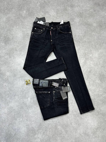 Dsquared2 Men's Distressed Dark Indigo Slim-Fit Jeans AAA Quality Reps UK