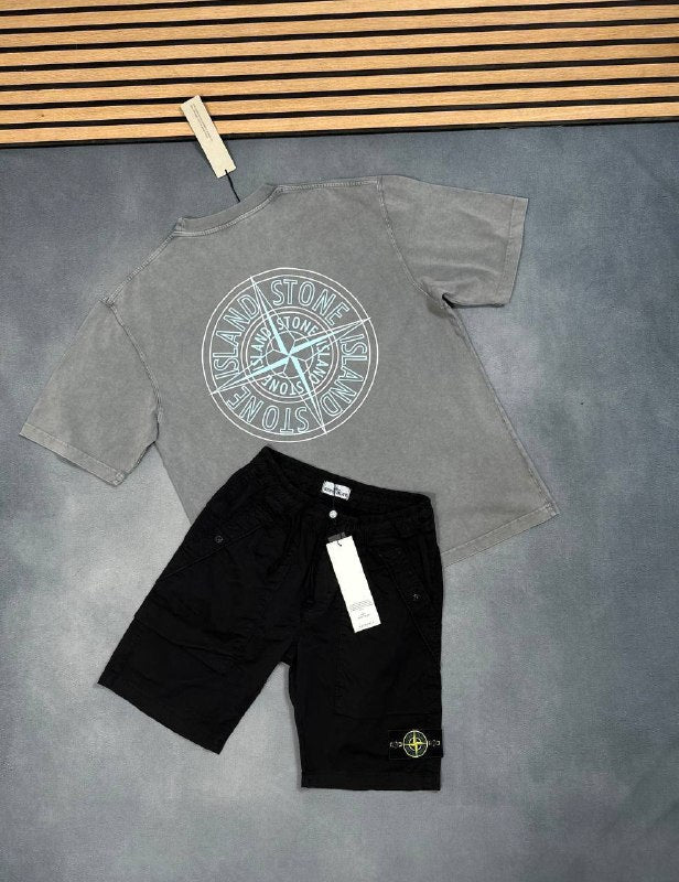 Stone Island Graphic Tee & Technical Swim Shorts Set AAA Quality Reps UK