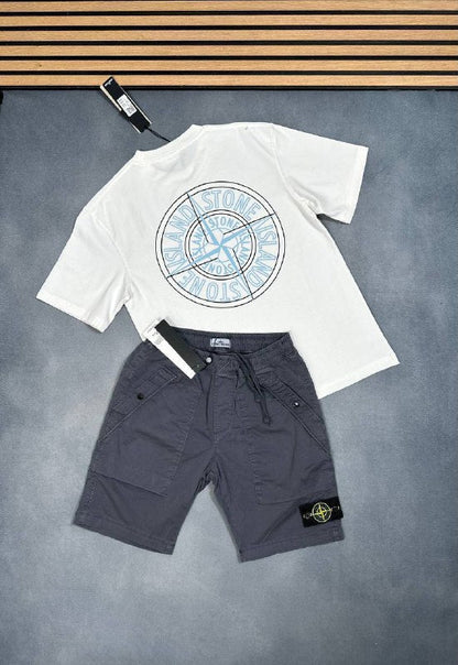 Stone Island Graphic Tee & Technical Swim Shorts Set AAA Quality Reps UK