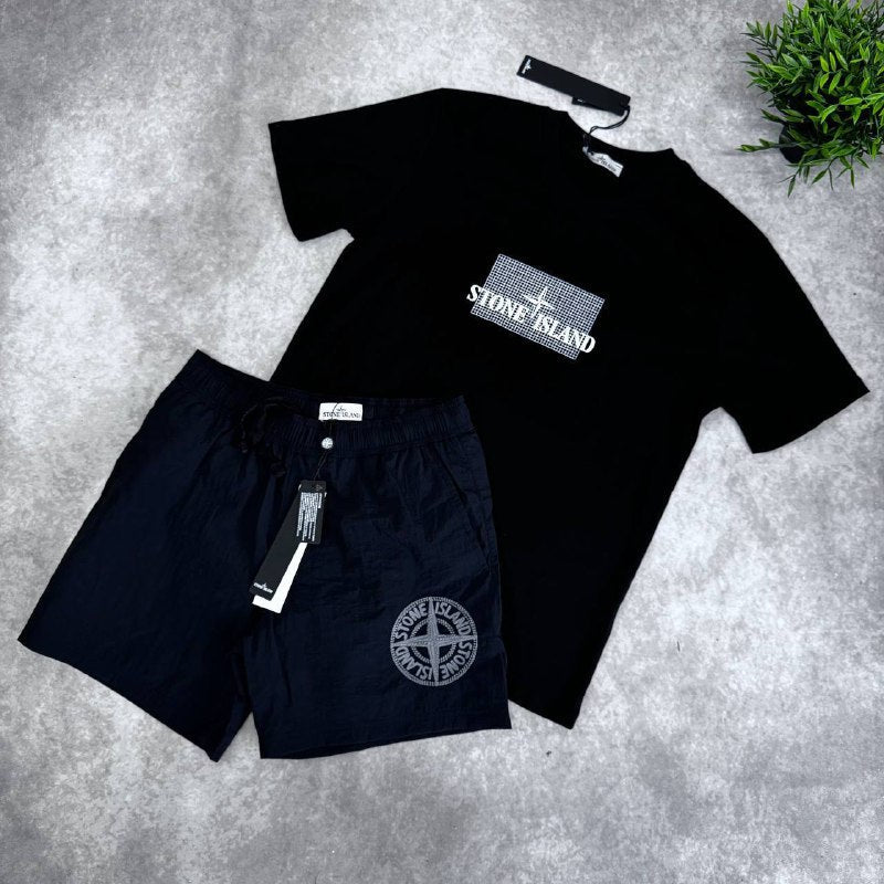 Stone Island Men's Luxury Compass Logo T-Shirts & Technical Shorts AAA Quality Reps UK