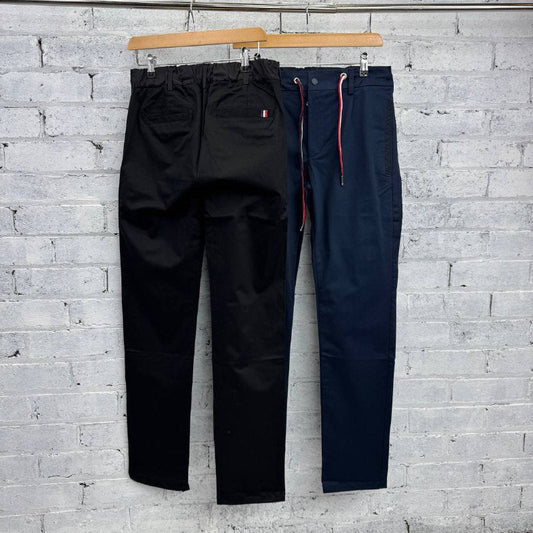 Moncler Men's Tricolor Drawstring Cotton-Stretch Trousers Twin Set AAA Quality Reps UK