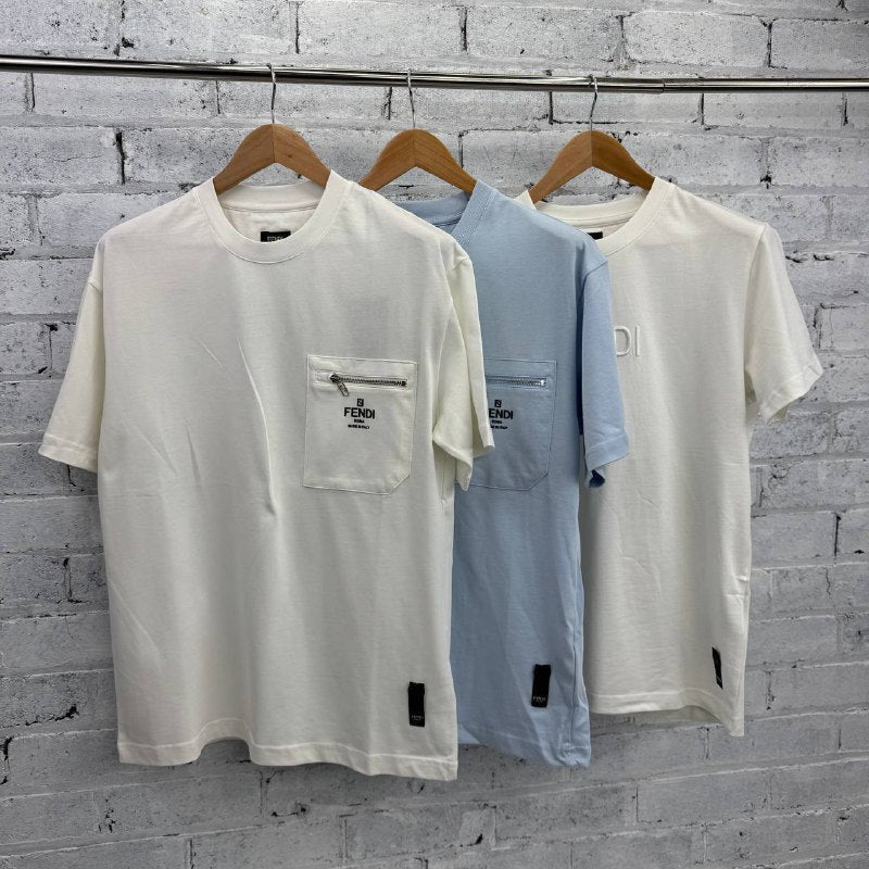 Fendi Roma Zipper Pocket & Embroidered T-Shirts Set AAA Quality Reps UK