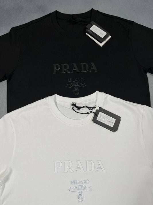 Prada Men's Embroidered Milano Crest T-Shirts AAA Quality Reps UK